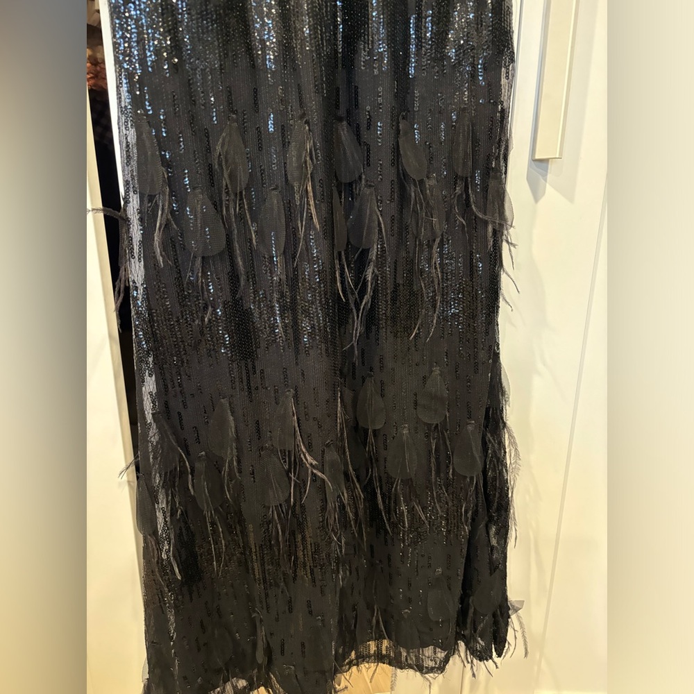 WORN ONCE - Black Plunge Sequin Dress - Picture 6 of 12